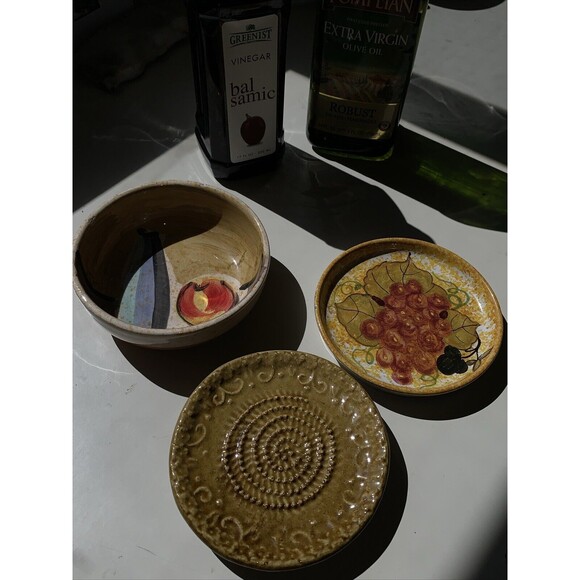 Vintage Mediterranean Serving Dishes Small Dipping Bowls Set Of 3 - Picture 7 of 10